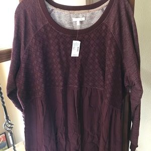 Burgundy sweater blouse